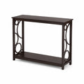 Mesa Consola de MDF y Acero Negro 120x30x80 cm