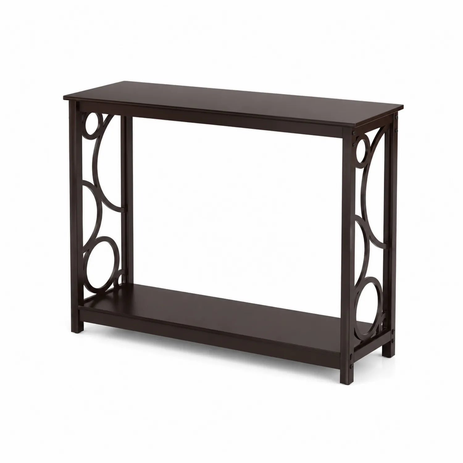 Mesa Consola de MDF y Acero Negro 120x30x80 cm