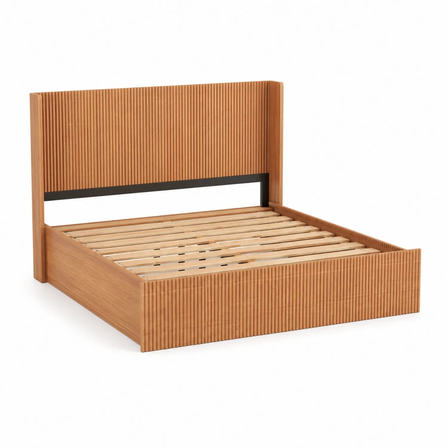 Cama de Madera con Cabecero Estriado 200x160 cm