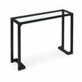 Mesa consola de vidrio templado y estructura de acero negro