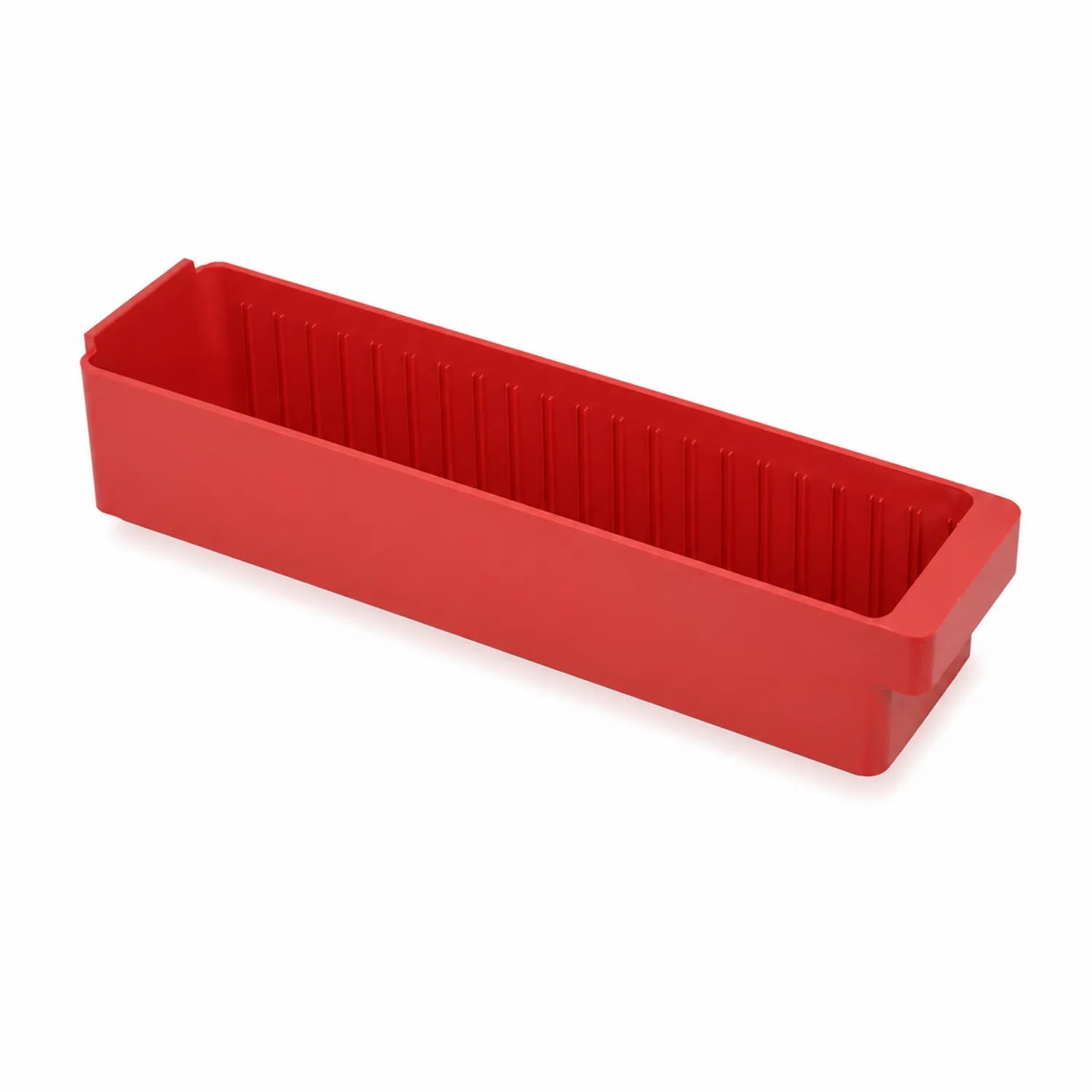 Caja de almacenamiento alargada de plástico rojo