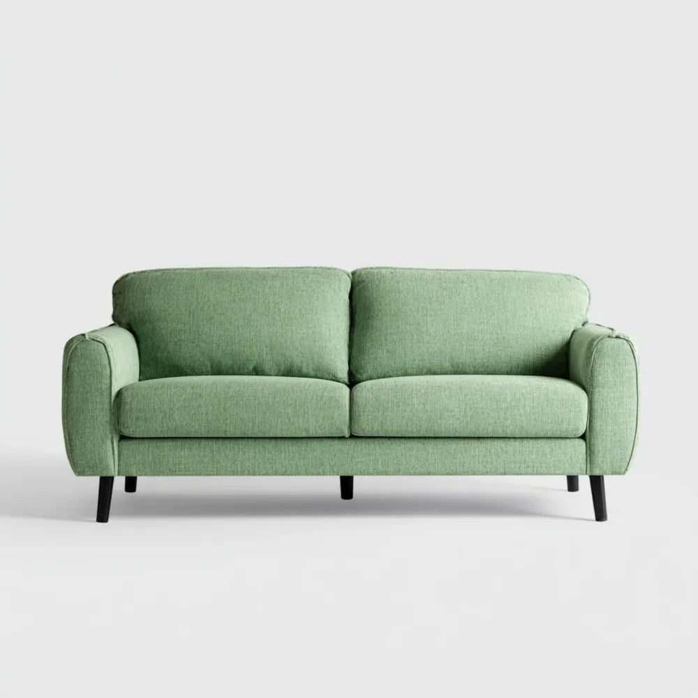 Sofa Set Fabric Upholstery 180x85x75 cm - Light Green - Modern Design