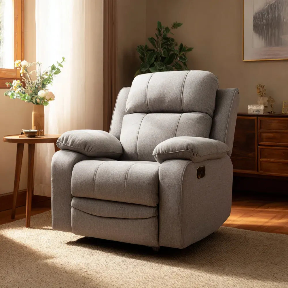 Recliner Fabric Upholstered 95x100x100 cm - Light Gray - Modern Design