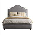 Double Bed Upholstered Fabric 200x150x120 cm - Gray - Classic Design