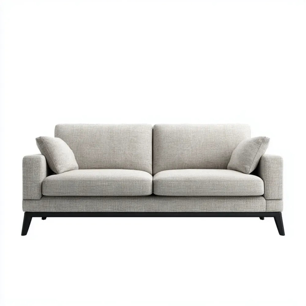 Sofa Set Fabric Upholstery 200x90x85 cm - Light Grey - Modern Design