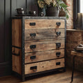 Chest of Drawers Reclaimed Wood 100x40x85 cm – Rustic Industrial