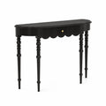 Mesa consola de madera MDF negra con patas torneadas