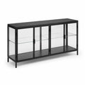 Aparador de Metal con Puertas de Vidrio Templado 150x40x80 cm