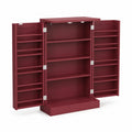 Armario de almacenamiento de MDF rojo burdeos con puertas plegables