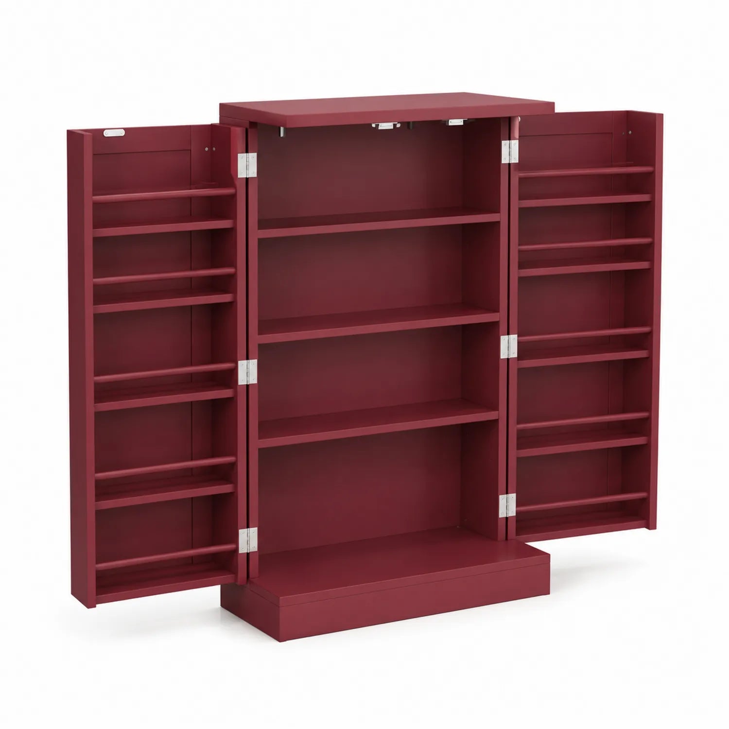 Armario de almacenamiento de MDF rojo burdeos con puertas plegables