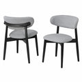 Conjunto de 2 sillas de comedor de tela gris con patas de haya