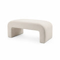 Banco tapizado en lino beige 120x50x40 cm