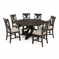 Conjunto de comedor de madera con 6 sillas tapizadas