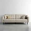 Three-Seater Sofa 210x85x75 cm Fabric Upholstery Beige Modern Design