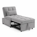 Sofá cama ajustable de microfibra gris