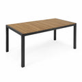 Mesa de comedor de exterior de aluminio y madera 160x90 cm