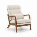 Sillón de Madera con Tela Beige 85x75x90 cm