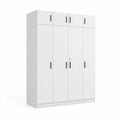 Armario blanco 4 puertas MDF 200x180x60 cm