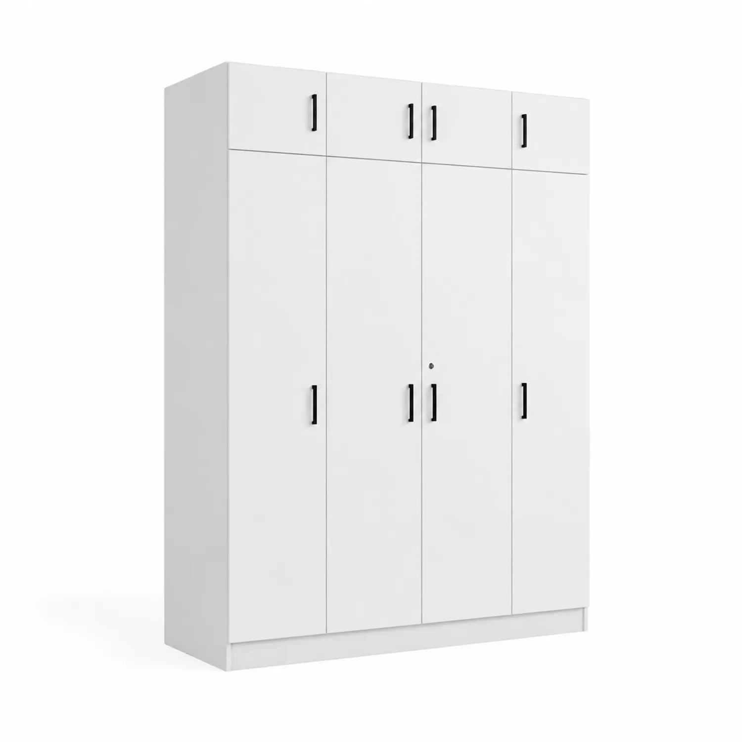 Armario blanco 4 puertas MDF 200x180x60 cm