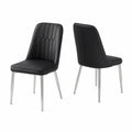 Conjunto de 2 sillas de cuero sintético con patas de acero inoxidable