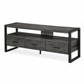 Mueble de TV de Metal y MDF Gris/Negro 150x40x50 cm