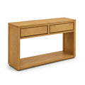 Mesa consola de madera de roble con cajones