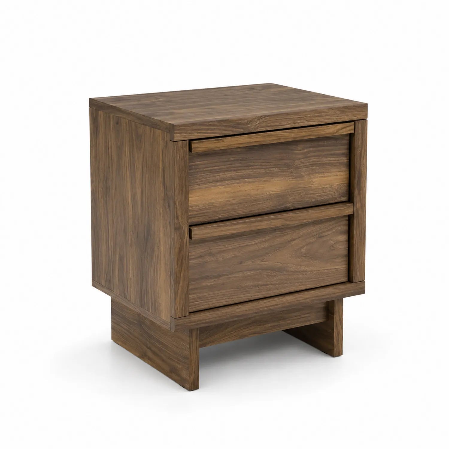 Mesita de noche de madera de nogal con 2 cajones 45x35x55 cm
