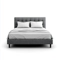 Double Bed Upholstered Fabric 200x160x100 cm – Dark Gray – Modern Style
