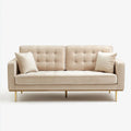 Sofa Set Velvet Upholstered 200x90x85 cm – Beige – Modern Design