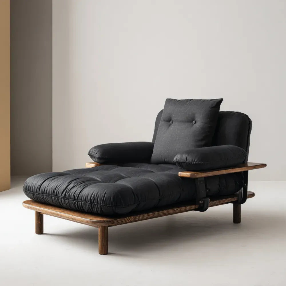 Recliner Sofa Fabric Upholstery 150x75x80 cm - Dark Gray - Modern Design