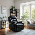 Recliner Chair Leather Upholstery 95x90x105 cm - Black - Modern Design